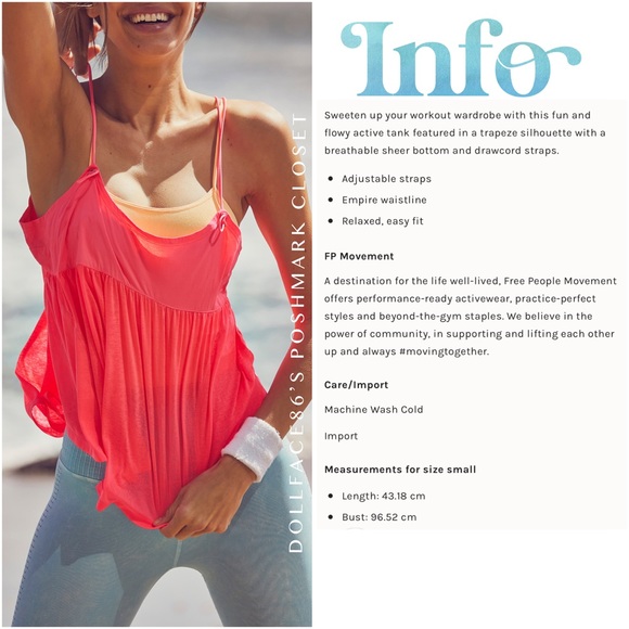 NWT Free People Movement Hot Pink Tank Top - Picture 2 of 10